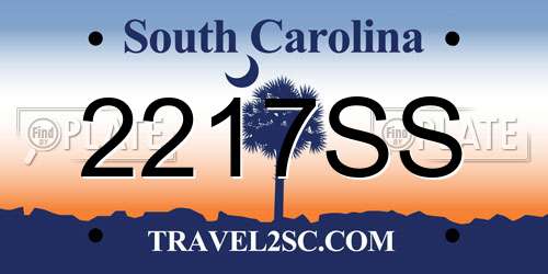 2217SS South Carolina License Plate