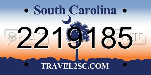2219185 South Carolina License Plate