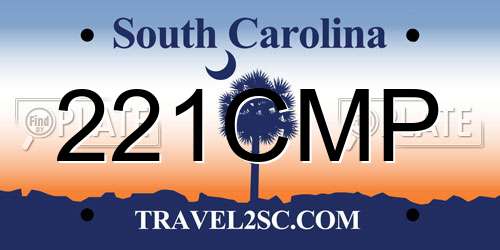 221CMP South Carolina License Plate