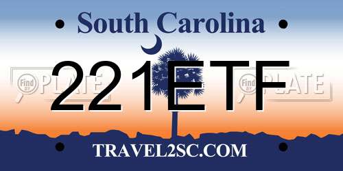 221ETF South Carolina License Plate