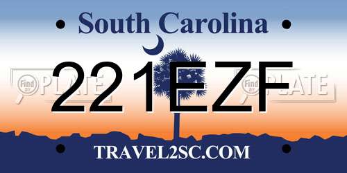 221EZF South Carolina License Plate