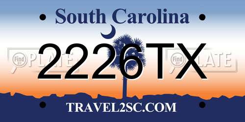 2226TX South Carolina License Plate