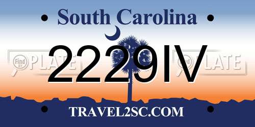 2229IV South Carolina License Plate