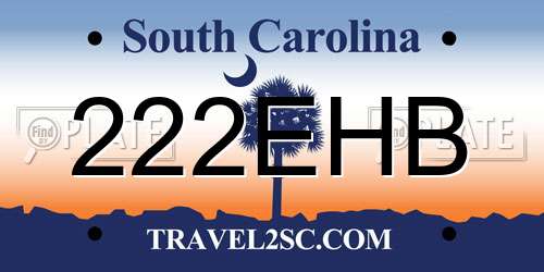 222EHB South Carolina License Plate