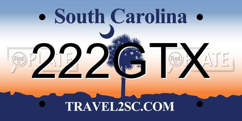 222GTX South Carolina License Plate