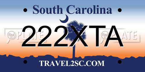 222XTA South Carolina License Plate