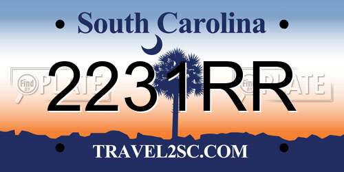2231RR South Carolina License Plate