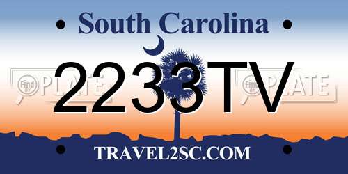2233TV South Carolina License Plate