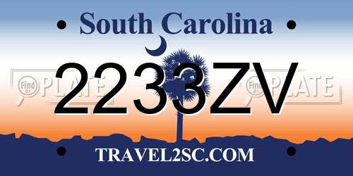 2233ZV South Carolina License Plate