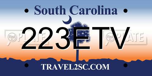 223ETV South Carolina License Plate