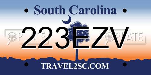 223EZV South Carolina License Plate