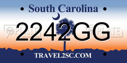2242GG South Carolina License Plate