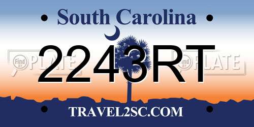 2243RT South Carolina License Plate
