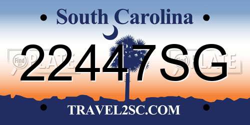 22447SG South Carolina License Plate