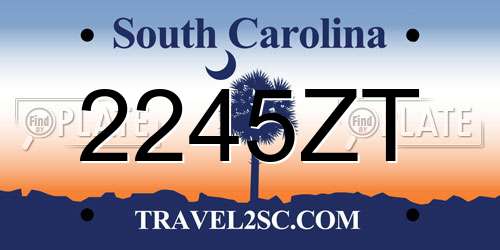 2245ZT South Carolina License Plate