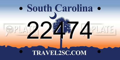 22474 South Carolina License Plate