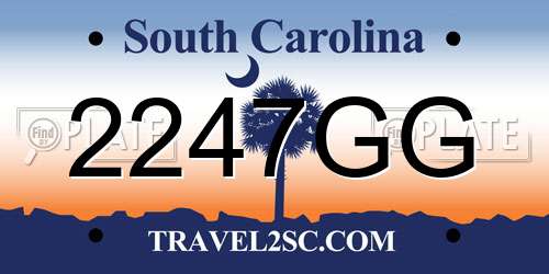 2247GG South Carolina License Plate