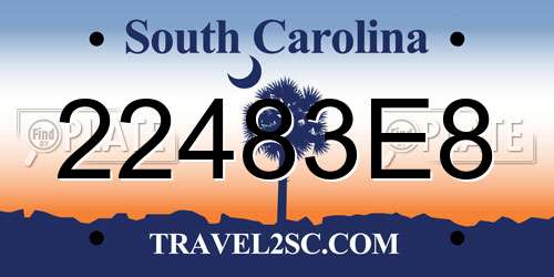 22483E8 South Carolina License Plate