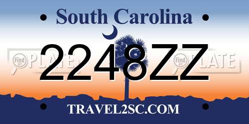 2248ZZ South Carolina License Plate