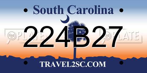 224B27 South Carolina License Plate