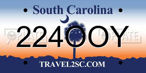 224OOY South Carolina License Plate