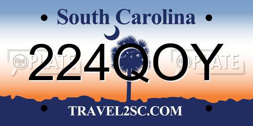 224QOY South Carolina License Plate