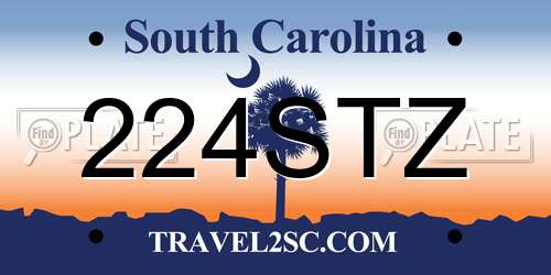 224STZ South Carolina License Plate