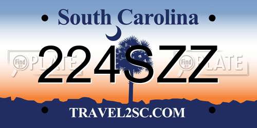 224SZZ South Carolina License Plate