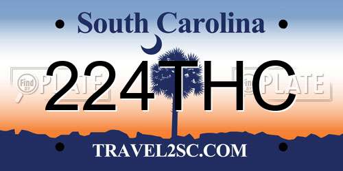 224THC South Carolina License Plate