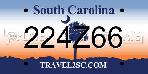 224Z66 South Carolina License Plate