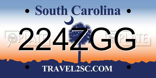 224ZGG South Carolina License Plate