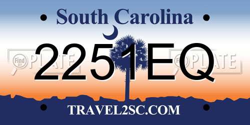 2251EQ South Carolina License Plate