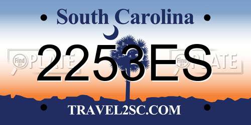 2253ES South Carolina License Plate