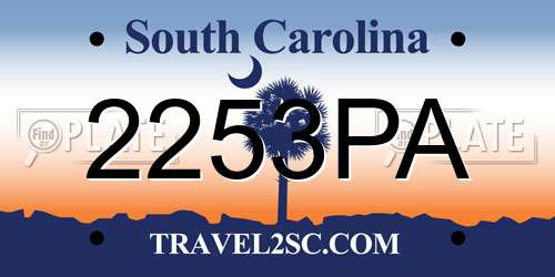 2253PA South Carolina License Plate