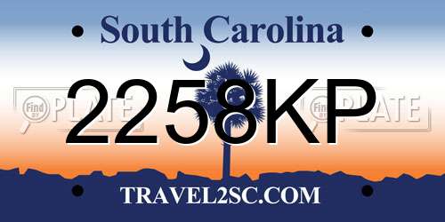 2258KP South Carolina License Plate