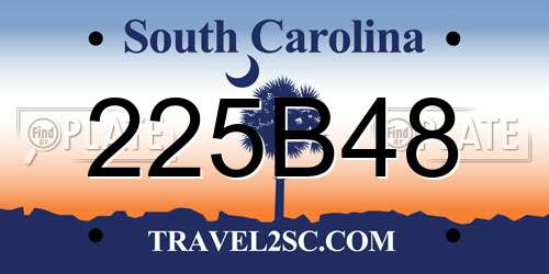 225B48 South Carolina License Plate