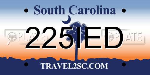 225IED South Carolina License Plate