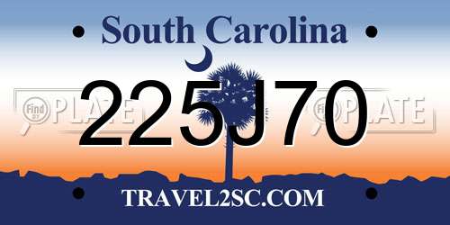 225J70 South Carolina License Plate