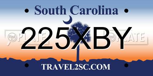 225XBY South Carolina License Plate