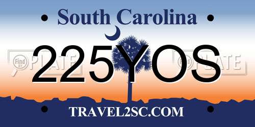 225YOS South Carolina License Plate