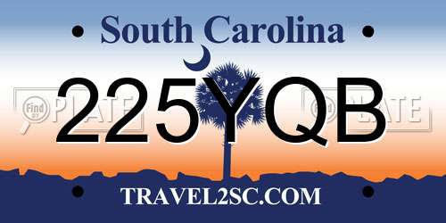 225YQB South Carolina License Plate