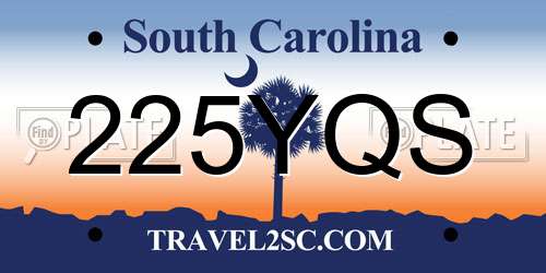 225YQS South Carolina License Plate