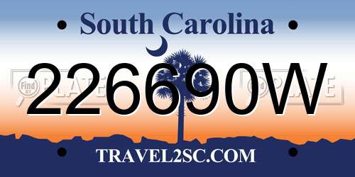 226690W South Carolina License Plate