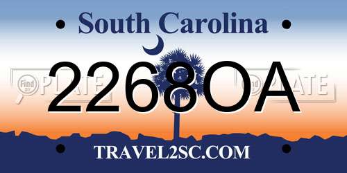 2268OA South Carolina License Plate