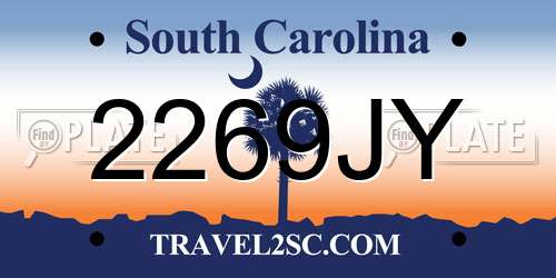 2269JY South Carolina License Plate