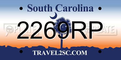 2269RP South Carolina License Plate