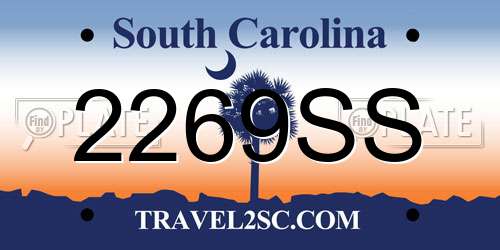 2269SS South Carolina License Plate