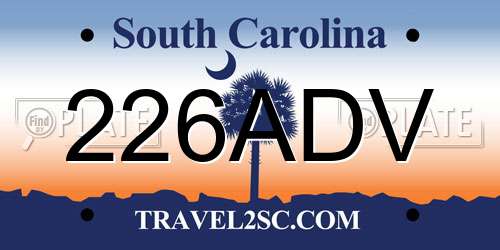 226ADV South Carolina License Plate