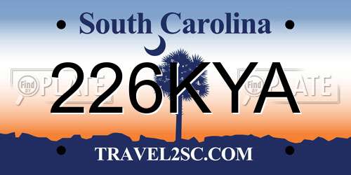 226KYA South Carolina License Plate
