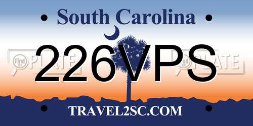 226VPS South Carolina License Plate